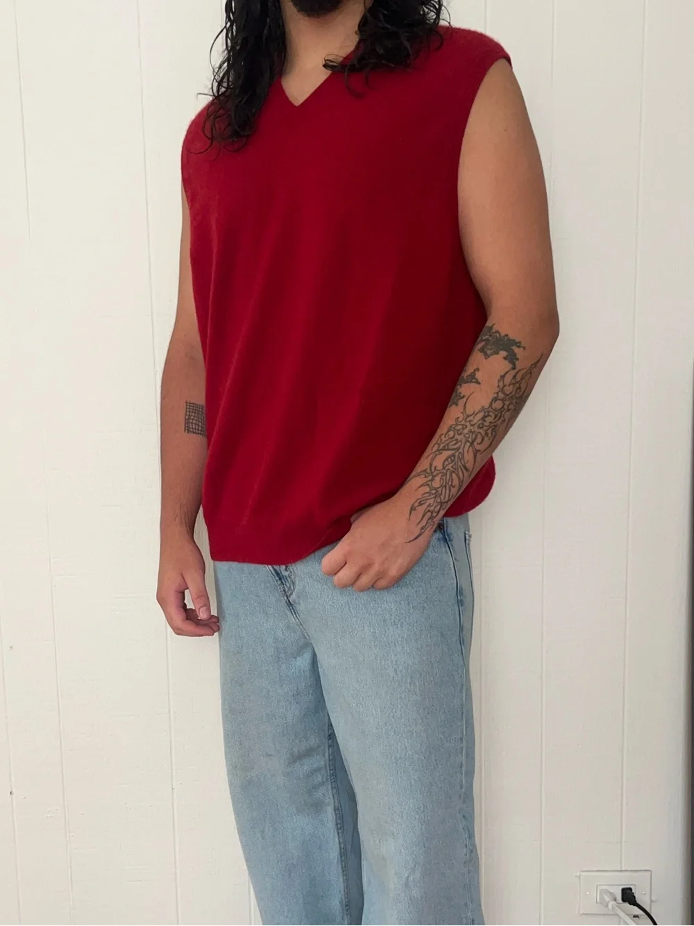 Red Cashmere Sweater Vest